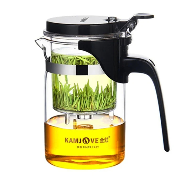 Bộ Ấm Trà Thủy Tinh Chịu Nhiệt KAMJOVE Sang Trọng, Ấm Trà Bong Bóng Văn Phòng, K-200 400ML, K-201 500ML, K-202 750ML, K-203 600ML, K-204 600ML, K-205 900ML