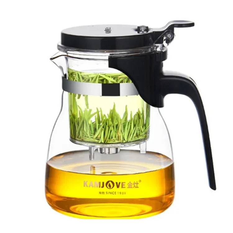 Bộ Ấm Trà Thủy Tinh Chịu Nhiệt KAMJOVE Sang Trọng, Ấm Trà Bong Bóng Văn Phòng, K-200 400ML, K-201 500ML, K-202 750ML, K-203 600ML, K-204 600ML, K-205 900ML