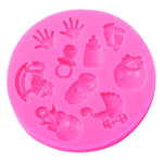 2 cái khuôn DIY silicone fondant hình tay chân bé, khuôn bánh socola, dụng cụ nướng, hình chân