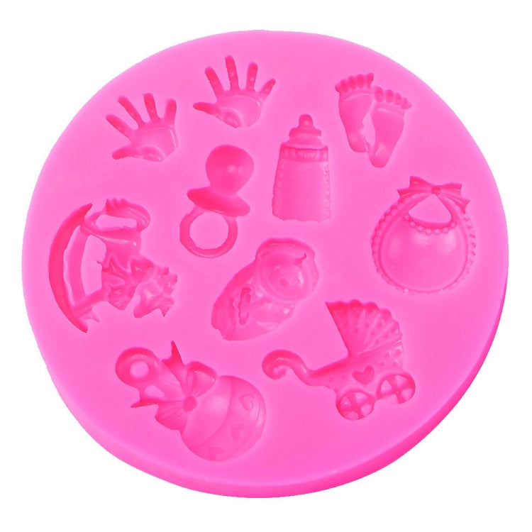 2 cái khuôn DIY silicone fondant hình tay chân bé, khuôn bánh socola, dụng cụ nướng, hình chân