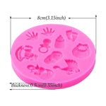 2 cái khuôn DIY silicone fondant hình tay chân bé, khuôn bánh socola, dụng cụ nướng, hình chân