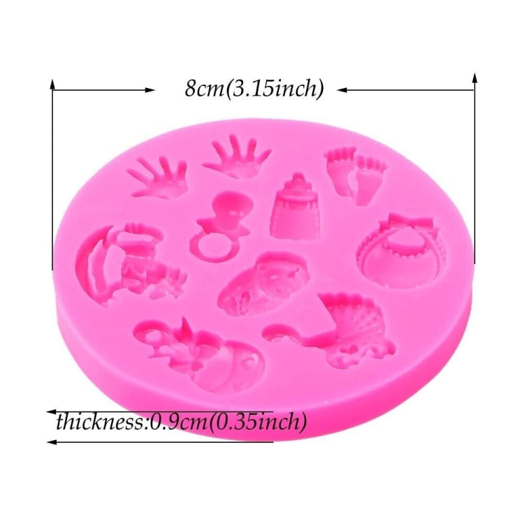 2 cái khuôn DIY silicone fondant hình tay chân bé, khuôn bánh socola, dụng cụ nướng, hình chân