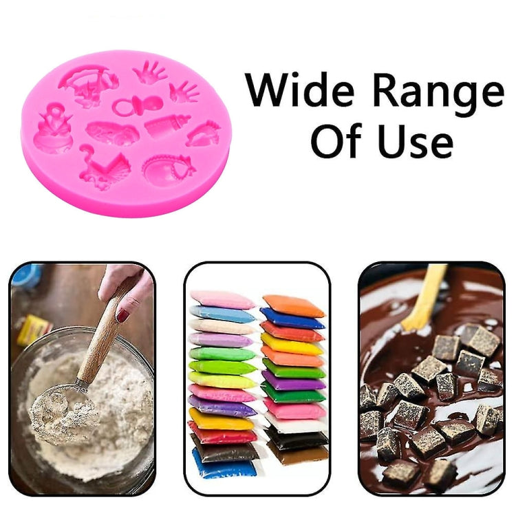 2 cái khuôn DIY silicone fondant hình tay chân bé, khuôn bánh socola, dụng cụ nướng, hình chân