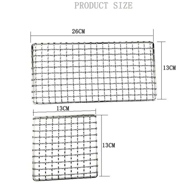 Giá nồi cắm trại ngoài trời bằng thép không gỉ 304 hình vuông, lưới nướng BBQ bếp củi đơn giản