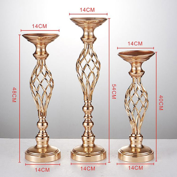 Chân nến sắt rèn mạ vàng trang trí cửa sổ đám cưới, 40cm, 48cm, 54cm