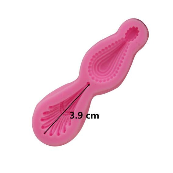 2 cái khuôn silicone mặt dây chuyền đá quý làm fondant, khuôn socola, dụng cụ trang trí bánh nướng DIY, hình mặt dây chuyền đá quý