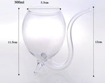 Cốc thủy tinh sáng tạo 300ML có ống hút, cốc uống nước lạnh, cốc nước ép, ly rượu, cốc nước ép 300ML