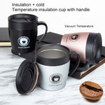 Cốc cà phê có tay cầm, bình giữ nhiệt bằng thép không gỉ, bình chân không, bình nước di động cho công việc