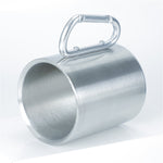 Cốc nước inox hai lớp có tay cầm carabiner, giao màu ngẫu nhiên, cốc cà phê có tay cầm carabiner