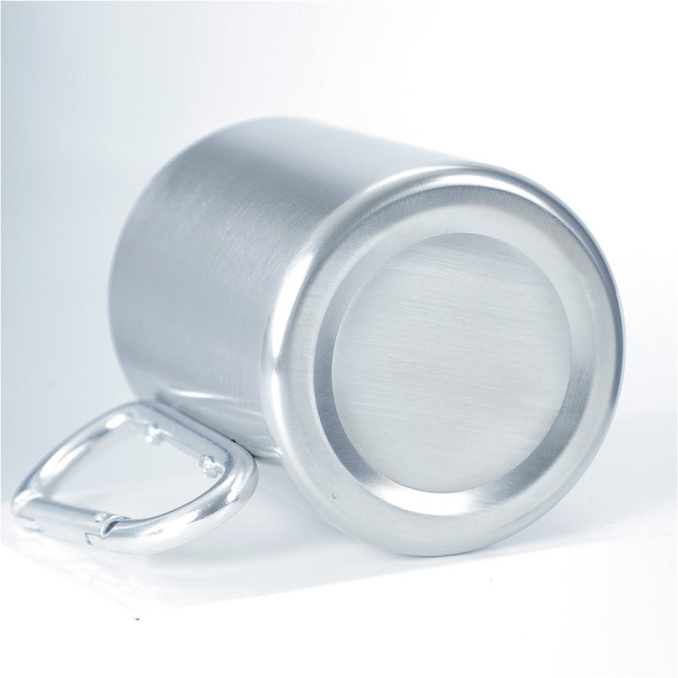 Cốc nước inox hai lớp có tay cầm carabiner, giao màu ngẫu nhiên, cốc cà phê có tay cầm carabiner
