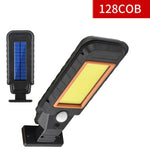Đèn tường cảm ứng thân đèn năng lượng mặt trời LED ngoài trời chống nước đèn đường, 128 COB