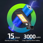 Đèn tường cảm ứng thân đèn năng lượng mặt trời LED ngoài trời chống nước đèn đường, 128 COB