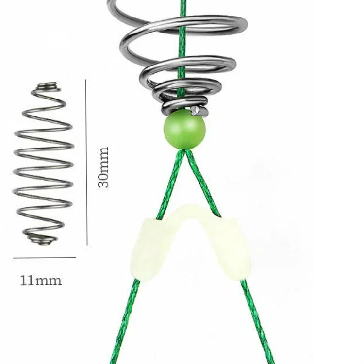Bộ móc đôi chống rối 5 trong 1 cho câu cá chép bạc, lò xo móc câu, cỡ 8, 9, 10, 11, 12, 13