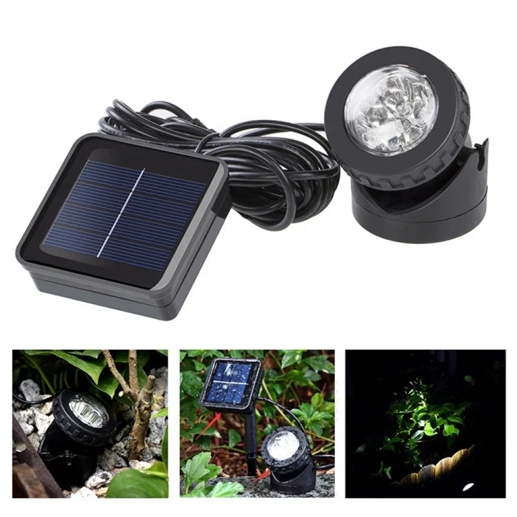 Đèn pha năng lượng mặt trời ngoài trời cho hồ bơi, vườn, cảnh quan, sử dụng kép, IP65 chống nước LED năng lượng mặt trời