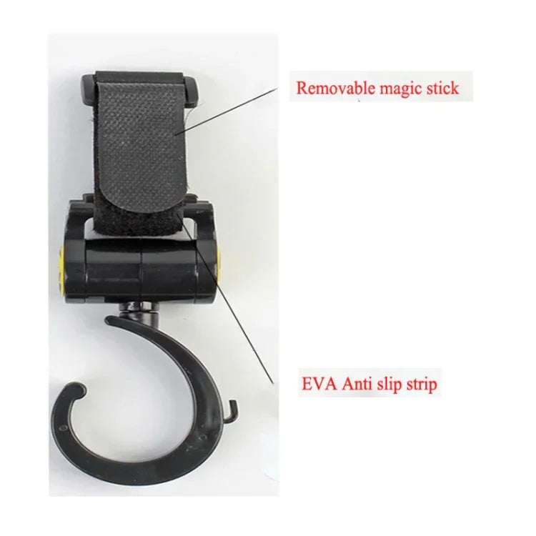2 chiếc / bộ móc phụ kiện xe đẩy cho bé, móc nhựa đa chức năng màu đen, móc nhựa (hồng), móc nhựa (vàng)