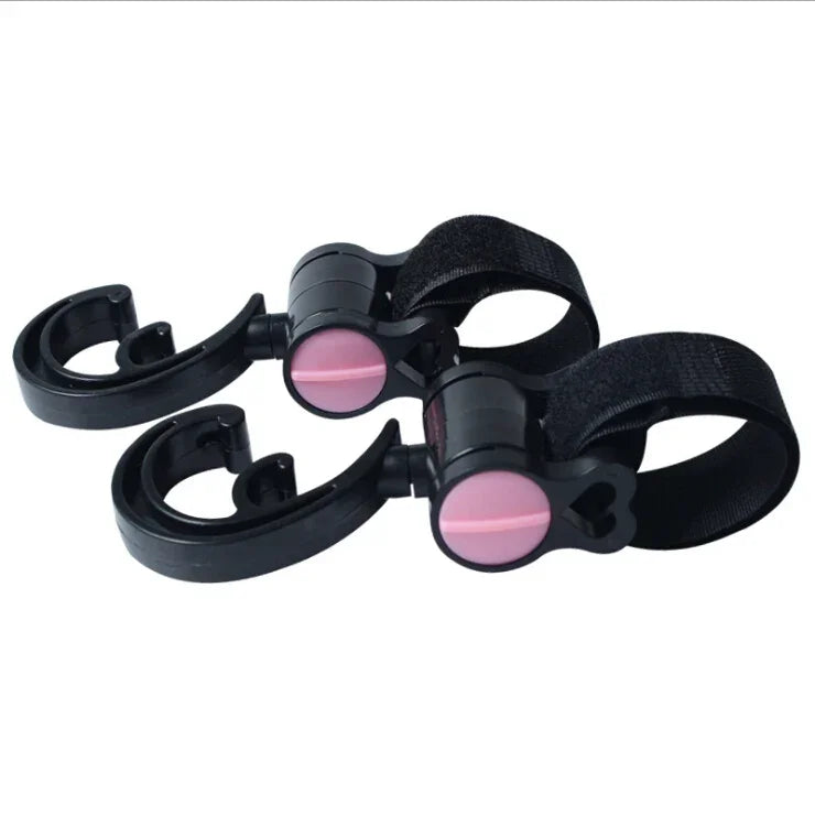 2 chiếc / bộ móc phụ kiện xe đẩy cho bé, móc nhựa đa chức năng màu đen, móc nhựa (hồng), móc nhựa (vàng)