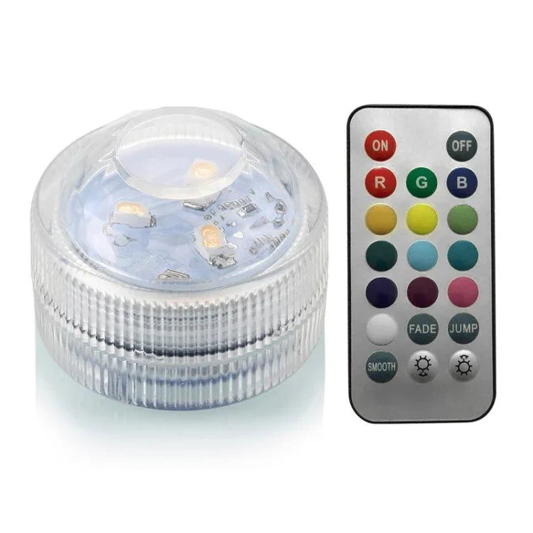 Đèn trang trí lặn điều khiển từ xa chống nước IP68, bóng đèn LED 5050 SMD nhiều màu, đèn LED RGB chìm, đèn tiệc