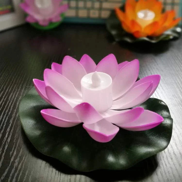 Đèn pha LED 3 màu hình hoa sen nổi nhân tạo cho hồ bơi ngoài trời, tiệc ước nguyện