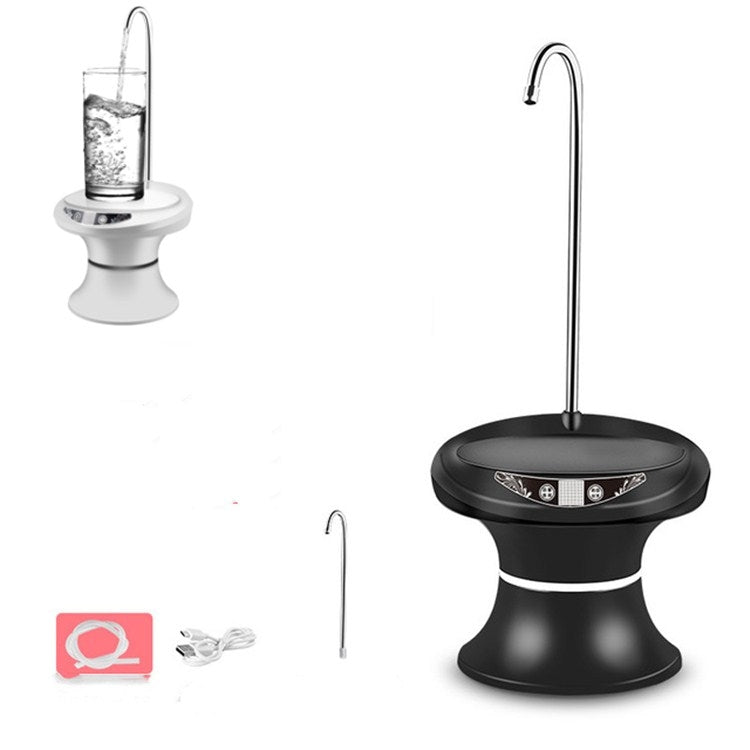 Khay bơm nước, bơm nước USB sạc lại không dây, xô nước khoáng điện tự động, màu đen