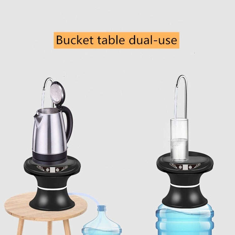 Khay bơm nước, bơm nước USB sạc lại không dây, xô nước khoáng điện tự động, màu đen