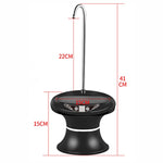 Khay bơm nước, bơm nước USB sạc lại không dây, xô nước khoáng điện tự động, màu đen