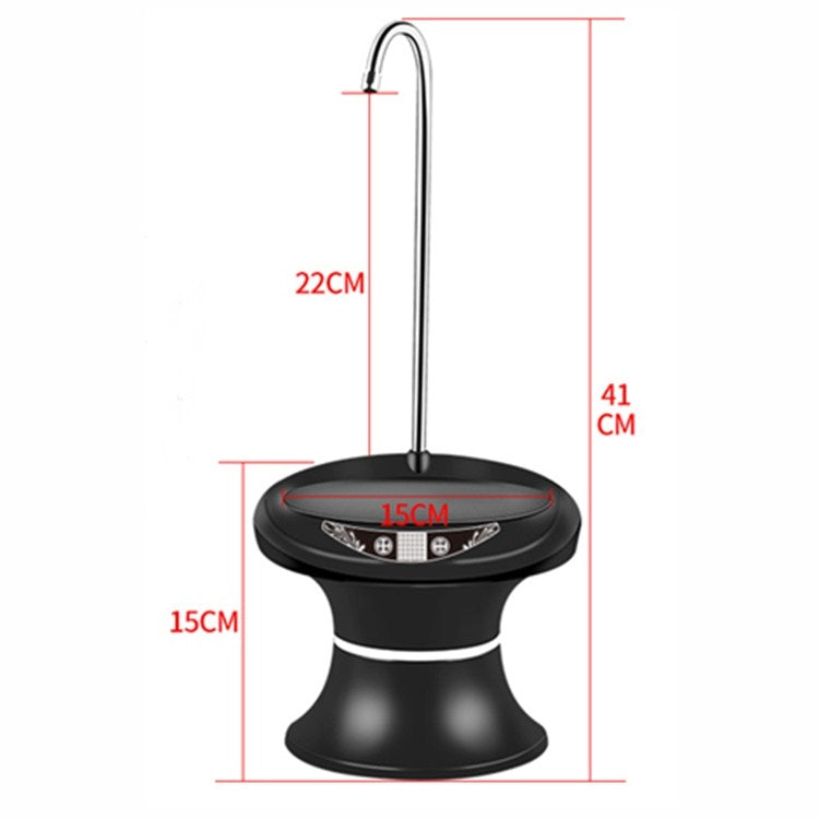 Khay bơm nước, bơm nước USB sạc lại không dây, xô nước khoáng điện tự động, màu đen