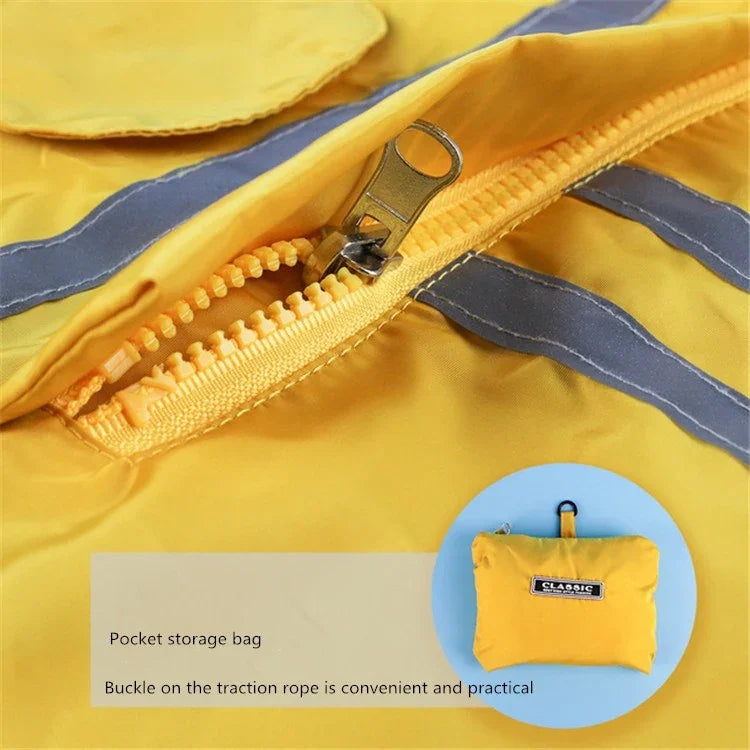Áo Mưa Có Mũ Phản Quang Gấp Gọn Cho Thú Cưng, Quần Áo Chống Thấm Nước Cho Chó, S, M, L, XL, XXL