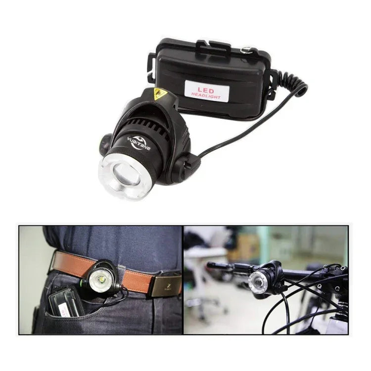 Đèn pin đèn pha LED T6 có thể zoom ánh sáng mạnh cho câu cá, cắm trại