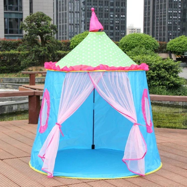 Lều chơi gấp hình yurt cho trẻ em, 120x110x110cm xanh dương, 120x110x110cm hồng