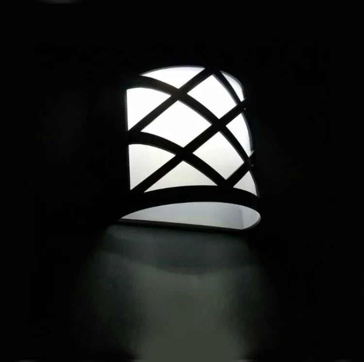 Đèn tường LED năng lượng mặt trời ngoài trời chống nước tiết kiệm năng lượng đèn đường vườn, Ánh sáng trắng, Ánh sáng vàng ấm