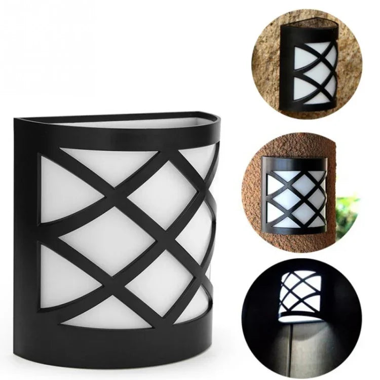 Solar Powered LED Wall Light Outdoor Waterproof Energy Saving Street Garden Lamp, White Light, Warm White