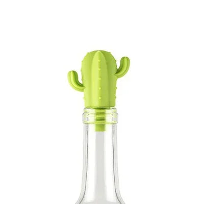 Bộ 7 món nút chai rượu bằng silicone hình xương rồng sáng tạo + bộ đánh dấu ly rượu, nút chai rượu 7 trong 1