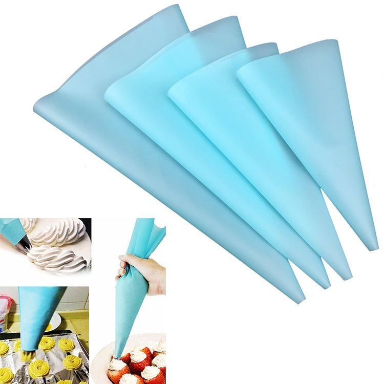 4 cái túi kem silicon để trang trí bánh, đầu túi kem, dụng cụ làm bánh DIY, túi kem màu xanh, túi kem màu trắng, túi kem màu hồng, túi kem màu xanh lá