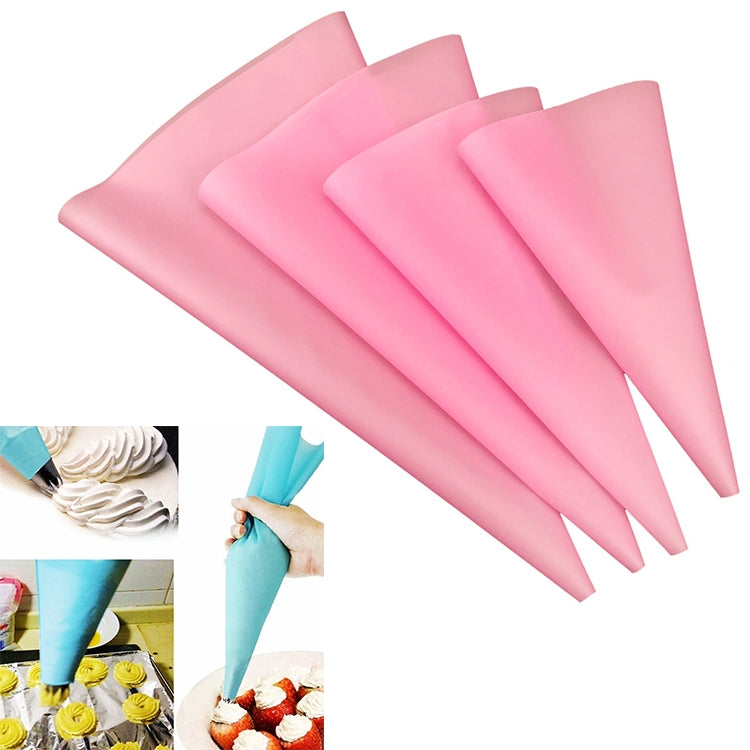 4 cái túi kem silicon để trang trí bánh, đầu túi kem, dụng cụ làm bánh DIY, túi kem màu xanh, túi kem màu trắng, túi kem màu hồng, túi kem màu xanh lá