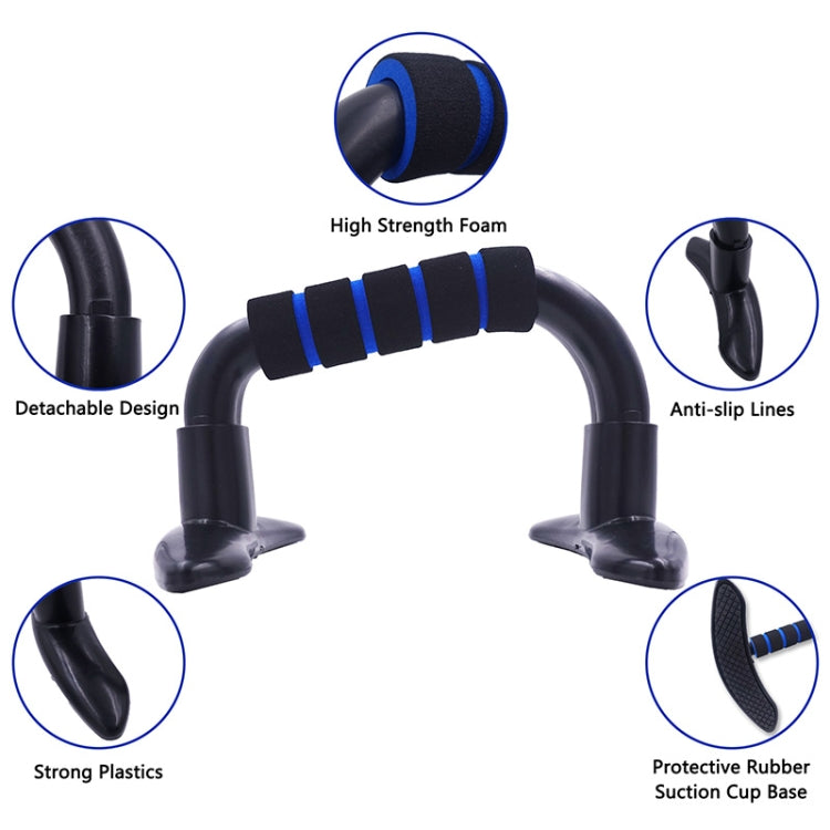 Giá đỡ chống đẩy hình chữ H với ống bọc mút xốp gia đình, Đỏ, Xanh dương