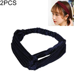 2 chiếc băng đô nhung rộng thắt nút chéo thời trang băng đô đàn hồi cho nữ
