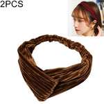 2 chiếc băng đô nhung rộng thắt nút chéo thời trang băng đô đàn hồi cho nữ