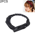 2 chiếc băng đô nhung rộng thắt nút chéo thời trang băng đô đàn hồi cho nữ