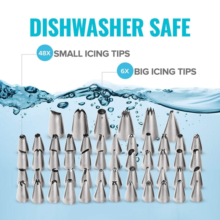 Bộ bàn xoay trang trí bánh 106 trong 1, dụng cụ làm bánh bằng thép không gỉ, 106 món/bộ màu tím, 106 món/bộ màu xanh dương