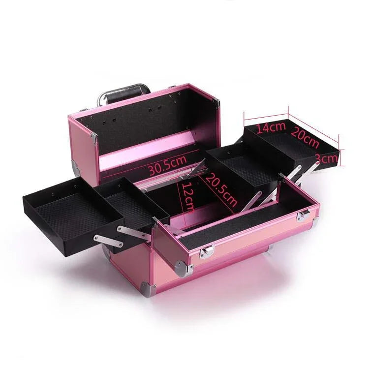 Hộp Trang Điểm Chuyên Nghiệp Hộp Dụng Cụ Làm Đẹp Salon Móng Tay, Đỏ Ma Thuật, Hồng San Hô, Đen Thanh Lịch, Hồng Quý Phái, Đen Kích Thước Lớn, Hồng Kích Thước Lớn