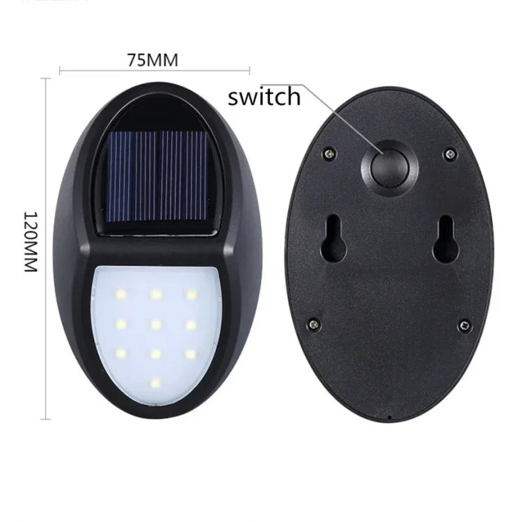 Đèn tường sân ngoài trời cảm biến chuyển động IP65 chống nước, 10 đèn LED SMD 2835 năng lượng mặt trời