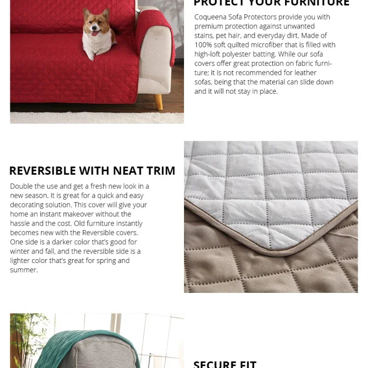 Bọc ghế sofa có thể giặt máy hai mặt, chống trượt, thảm bảo vệ ghế sofa ngả cho chó mèo, kích thước 55x196cm, 130x196cm, 190x196cm
