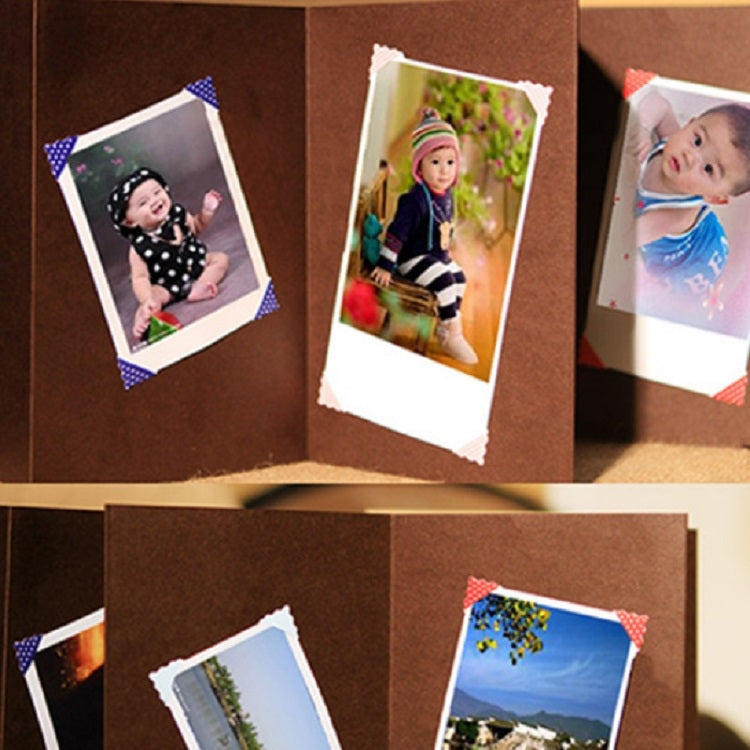 Album thủ công gấp 18 trang, 34 mặt, phong cách cổ điển, trang giấy kraft, trang kraft đen bên trong, trang kraft màu cà phê bên trong