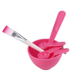 Bộ 4 trong 1 tô trộn mặt nạ tự làm kèm cọ, thìa, que cọ chăm sóc da mặt cho nữ, bộ dụng cụ làm đẹp chuyên nghiệp, màu đỏ, xanh dương, tím, vàng nhạt