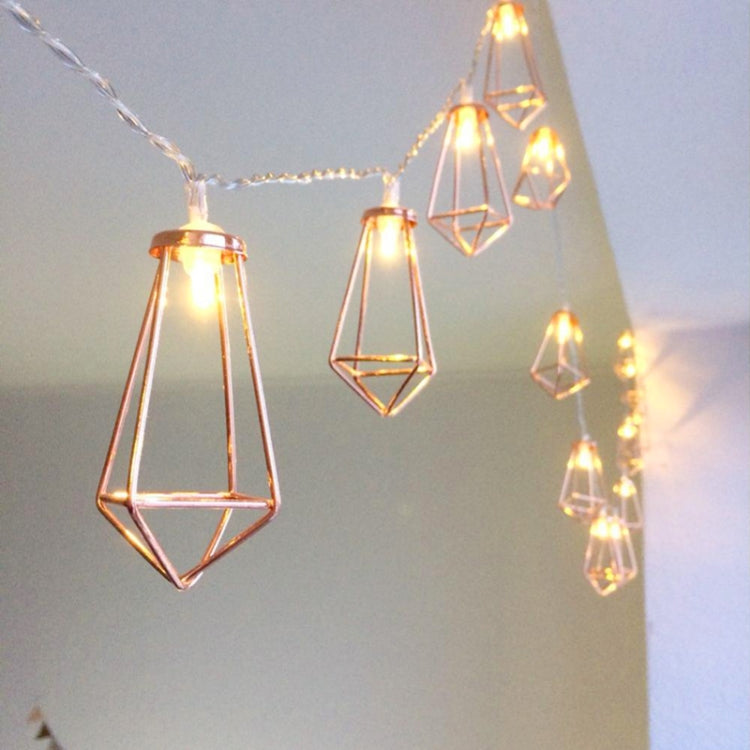 Dây Đèn LED 10 Đèn 1.5m Trang Trí Nhà Kim Loại Sắt Cổ Điển Hình Kim Cương