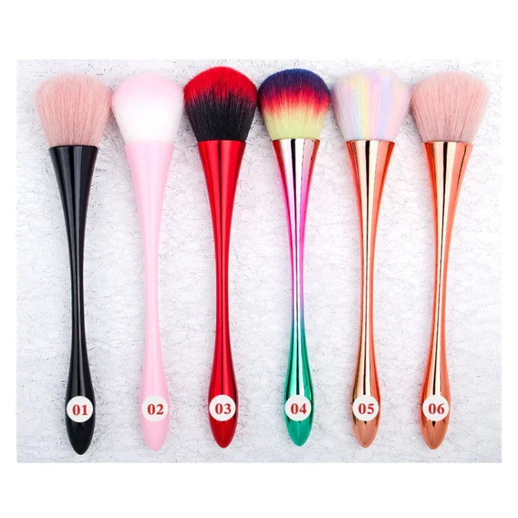 Bàn chải làm sạch bụi móng tay, dụng cụ tẩy nhũ móng tay, bột gel UV, cọ móng acrylic, dụng cụ làm móng, màu vàng hồng, lông màu vàng hồng, đỏ, hồng eo nhỏ, eo nhỏ màu đen, màu chuyển sắc