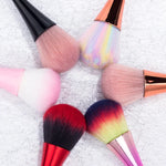 Bàn chải làm sạch bụi móng tay, dụng cụ tẩy nhũ móng tay, bột gel UV, cọ móng acrylic, dụng cụ làm móng, màu vàng hồng, lông màu vàng hồng, đỏ, hồng eo nhỏ, eo nhỏ màu đen, màu chuyển sắc