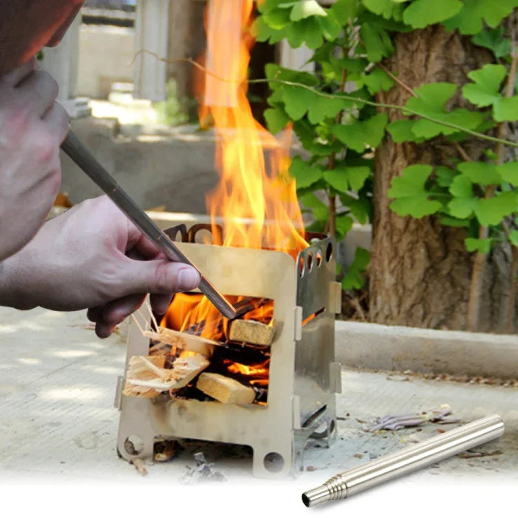 2 cái dụng cụ thổi lửa ngoài trời bằng thép không gỉ, dụng cụ nướng BBQ, đèn khò thu gọn, 5 đoạn (2 cái), 6 đoạn (2 cái), 8 đoạn (2 cái)