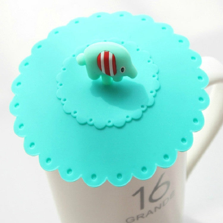 Nắp Cốc Silicone Hình Voi Hoạt Hình Chống Bụi Và Chống Rò Rỉ, Hình Voi