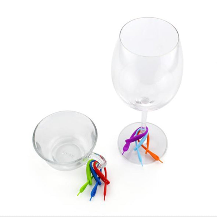 Bộ 12 Chiếc Dấu Nhận Biết Ly Rượu Sáng Tạo Bằng Silicone, Dây Thừng